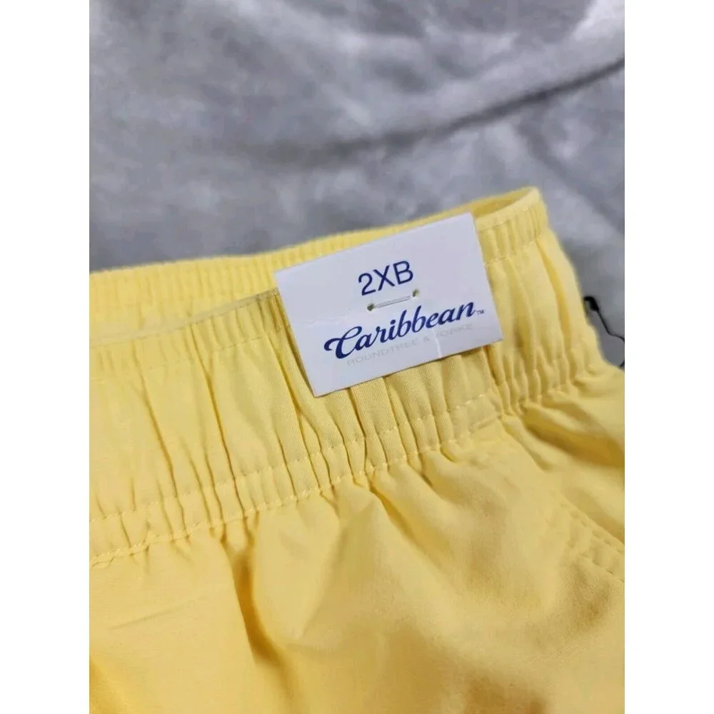 Roundtree & Yorke Caribbean 40-44in waist Swim Shorts Trunks Yellow, lined, 2XB‎